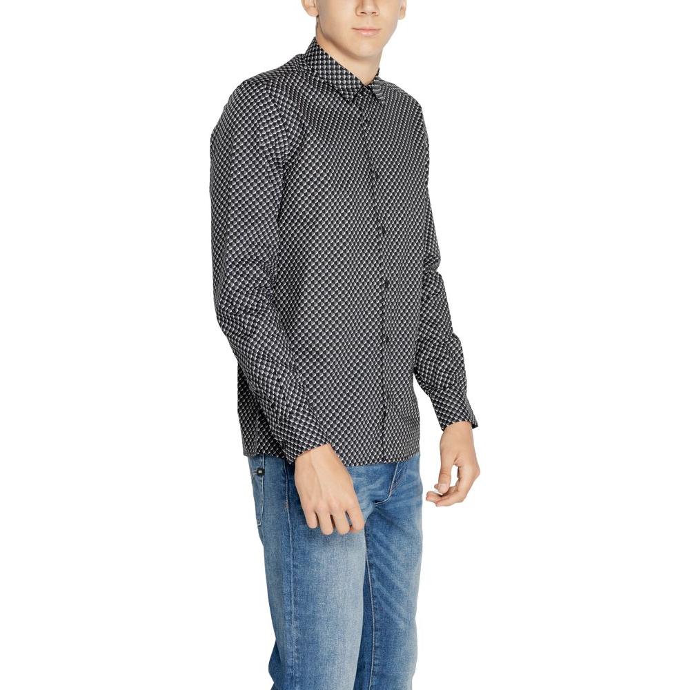 Antony Morato Gray Cotton Shirt Antony Morato Dark Slate Gray