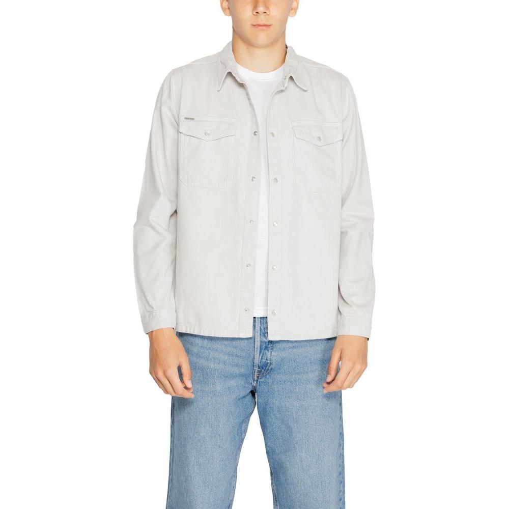 Antony Morato Gray Cotton Shirt Antony Morato Light Gray
