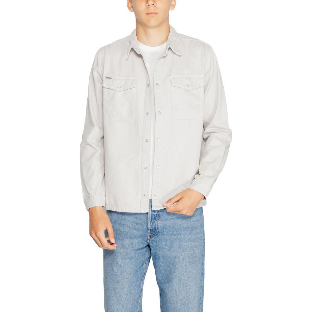 Antony Morato Gray Cotton Shirt Antony Morato Light Gray