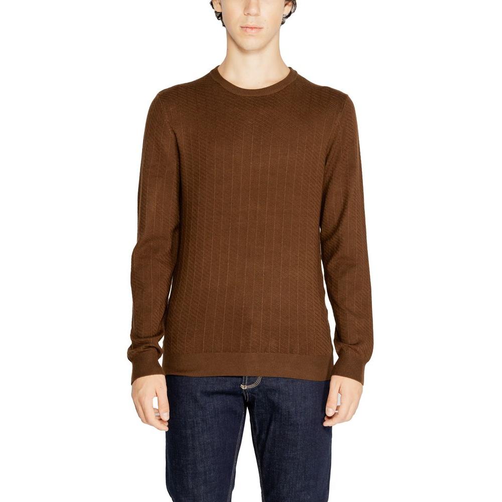 Antony Morato Brown Viscose Sweater Antony Morato Saddle Brown