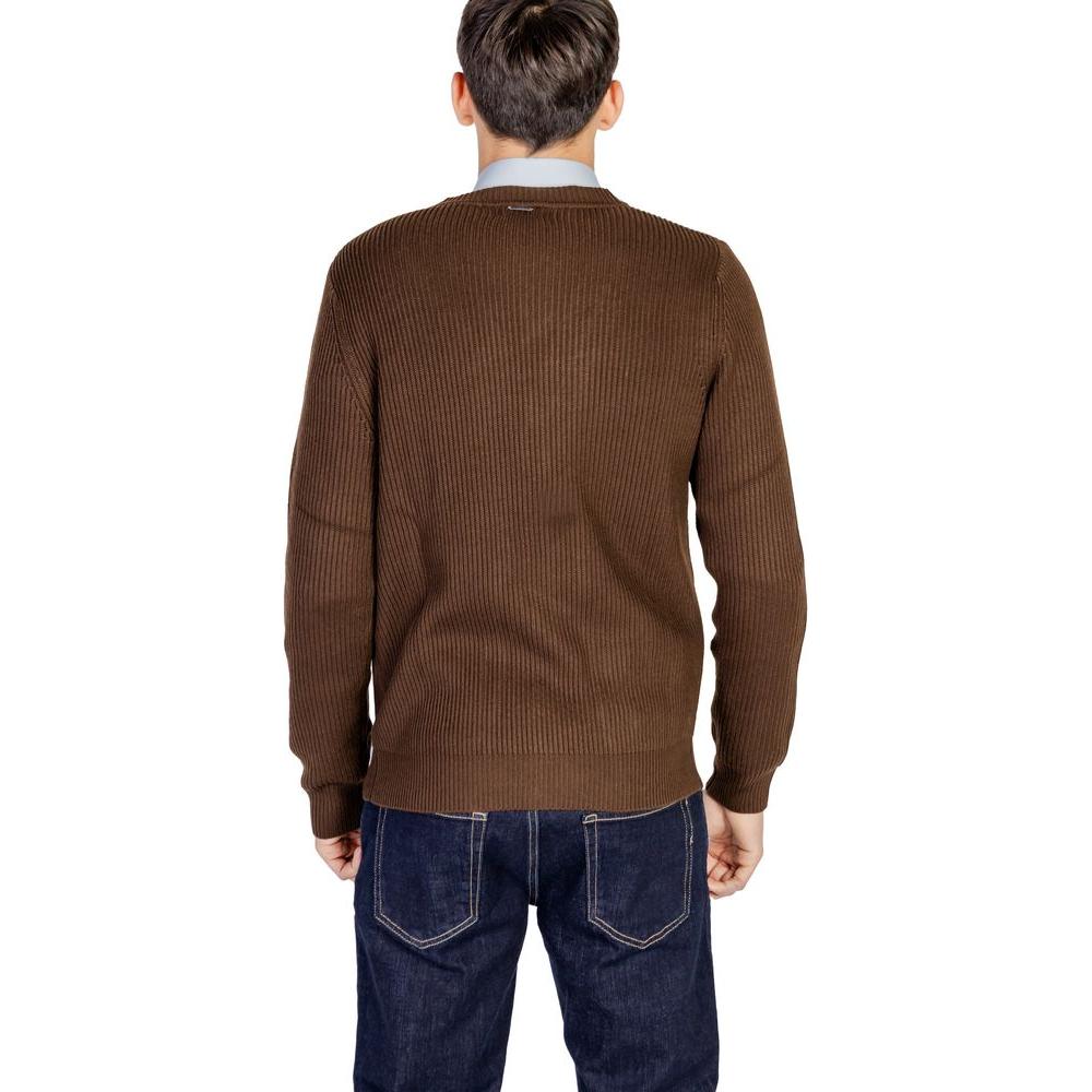 Antony Morato Brown Polyester Cardigan Antony Morato Dark Slate Gray
