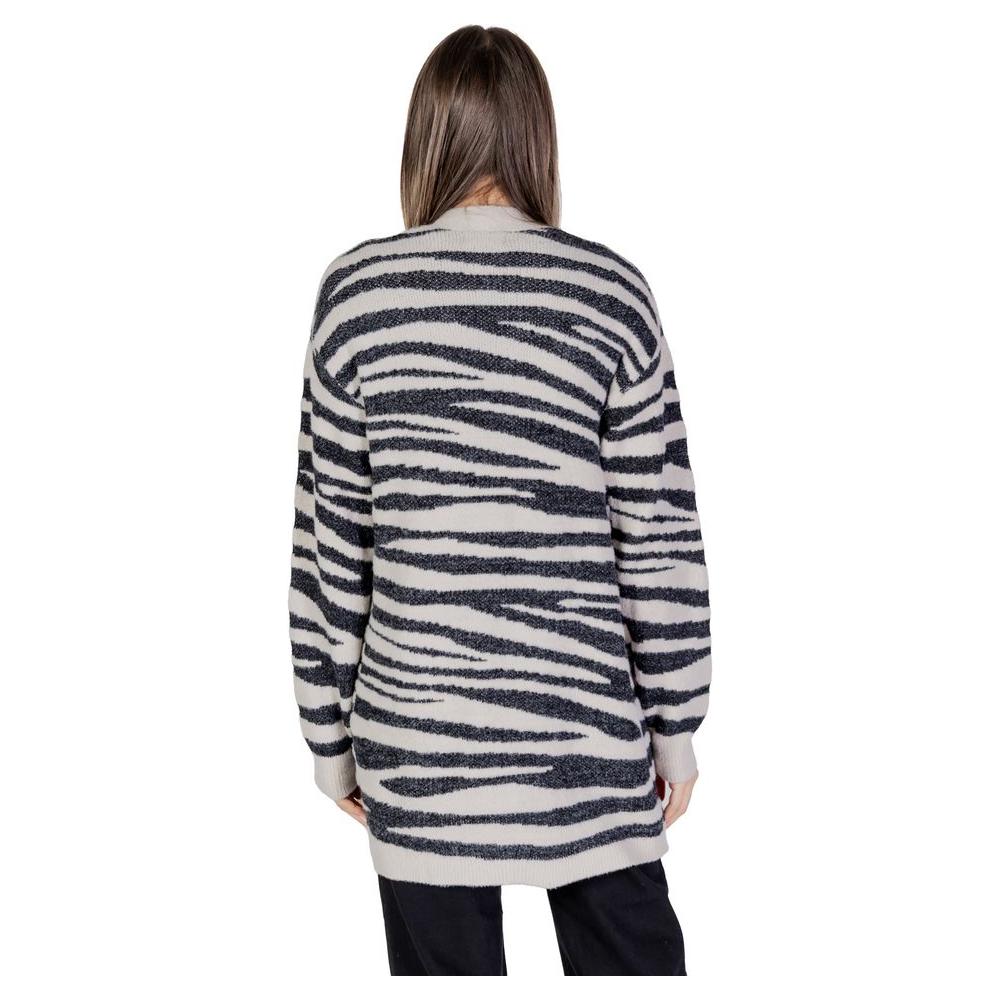 Jacqueline De Yong Gray Nylon Cardigan Jacqueline De Yong Gray