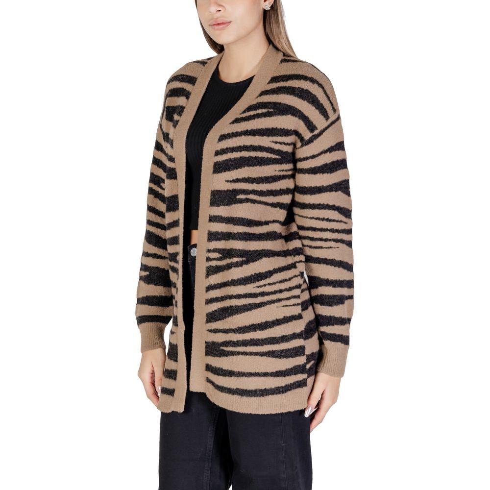 Jacqueline De Yong Brown Nylon Cardigan Jacqueline De Yong Rosy Brown