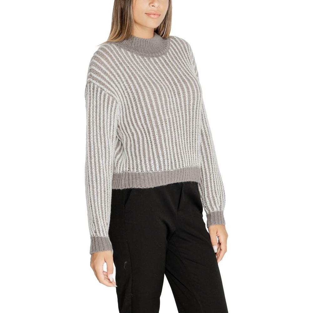 Jacqueline De Yong Gray Polyester Sweater Jacqueline De Yong Gray