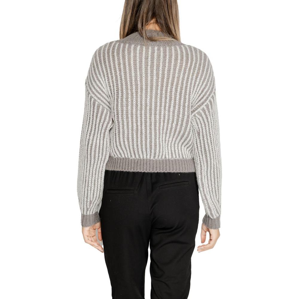 Jacqueline De Yong Gray Polyester Sweater Jacqueline De Yong Gray