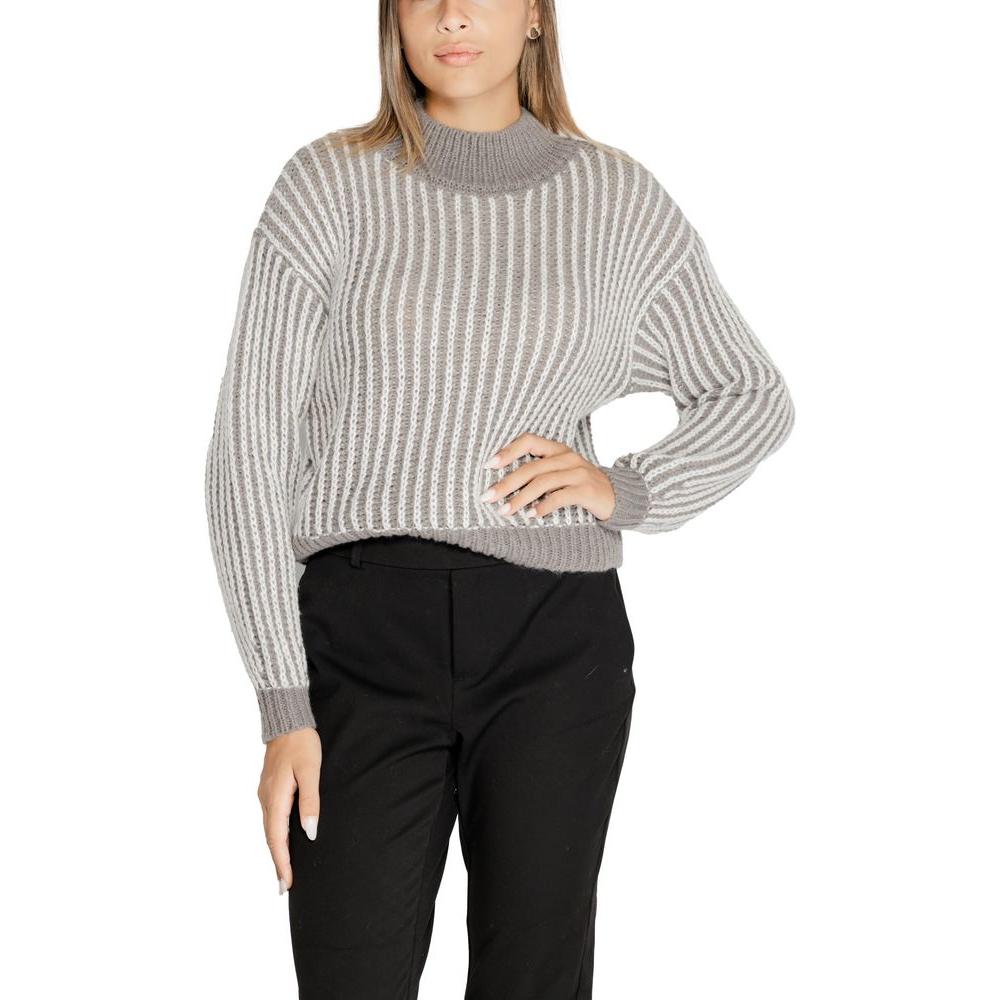 Jacqueline De Yong Gray Polyester Sweater Jacqueline De Yong Gray