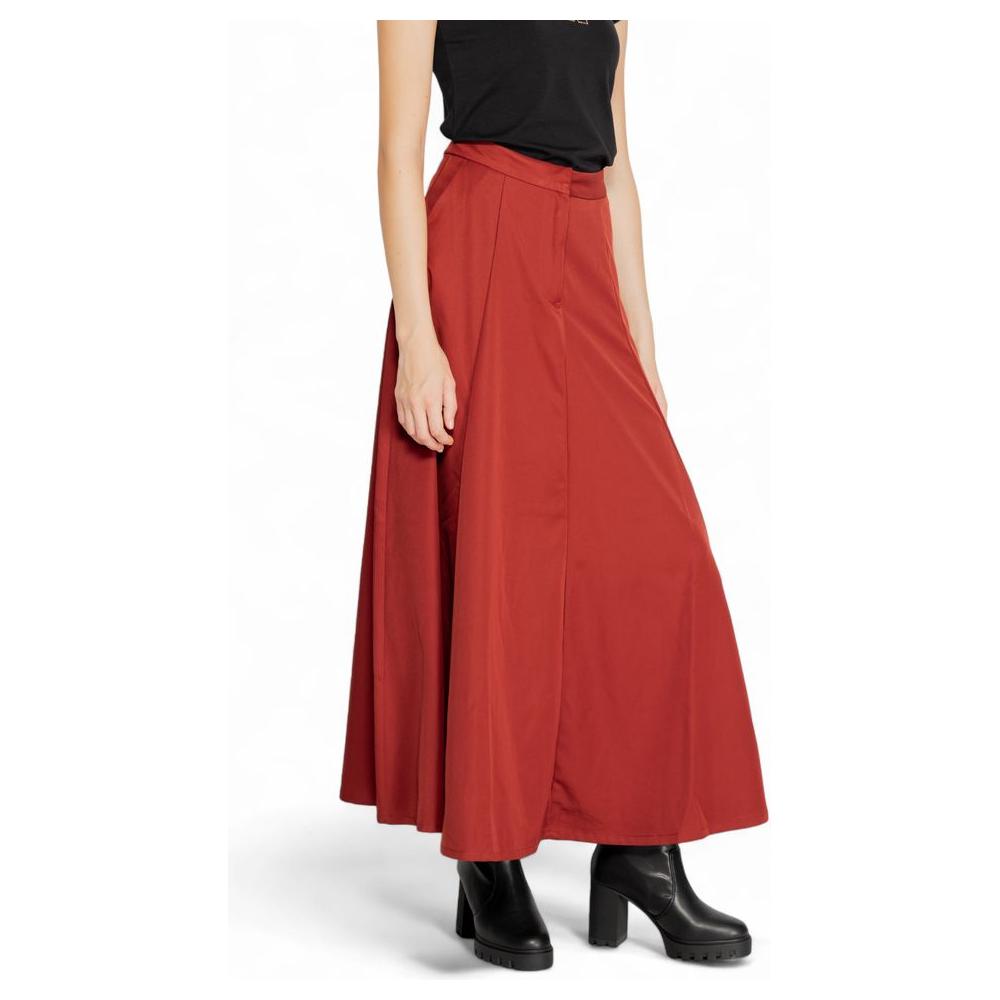 Vero Moda Red Polyester Skirt Vero Moda Brown
