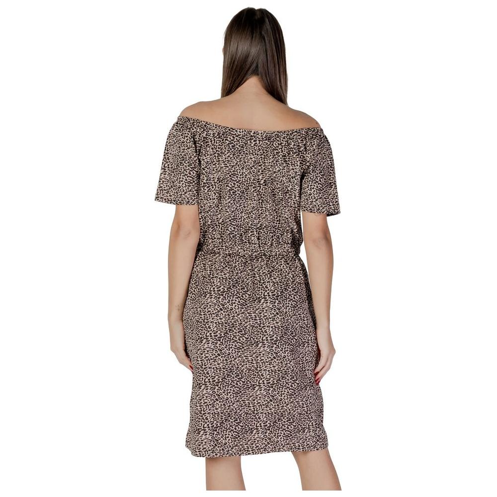 B.Young Beige Cotton Dress B.Young Rosy Brown