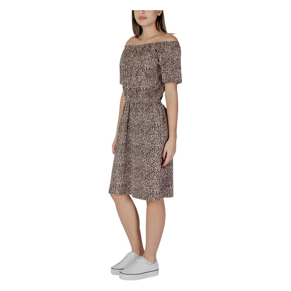 B.Young Beige Cotton Dress B.Young Rosy Brown