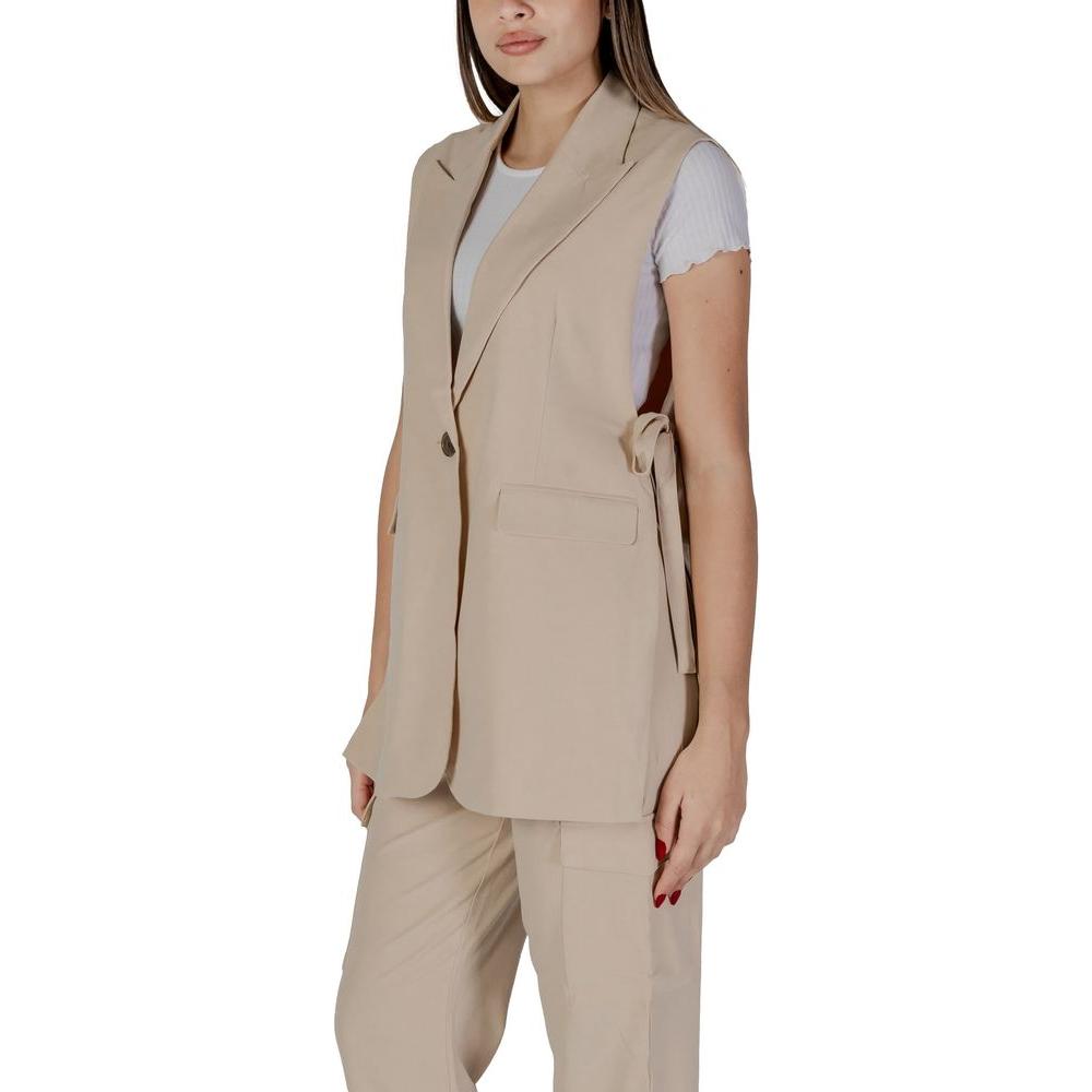 B.Young Beige Polyester Vest B.Young Rosy Brown