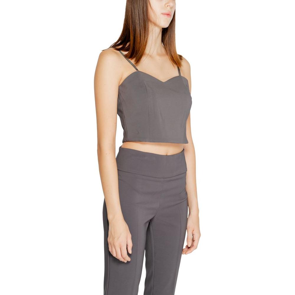 Rinascimento Gray Polyester Tops & T-Shirt Rinascimento Dim Gray