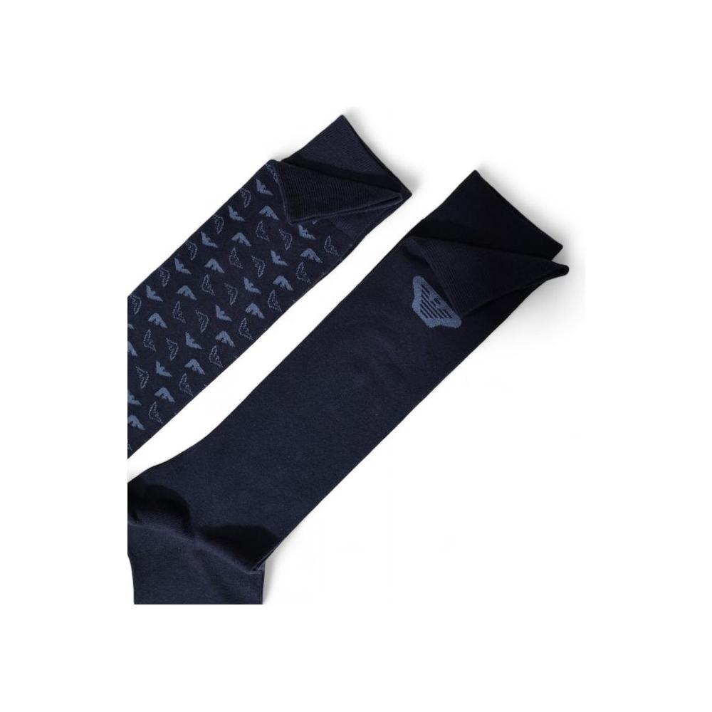 Emporio Armani Underwear Blue Cotton Sock Emporio Armani Underwear Black