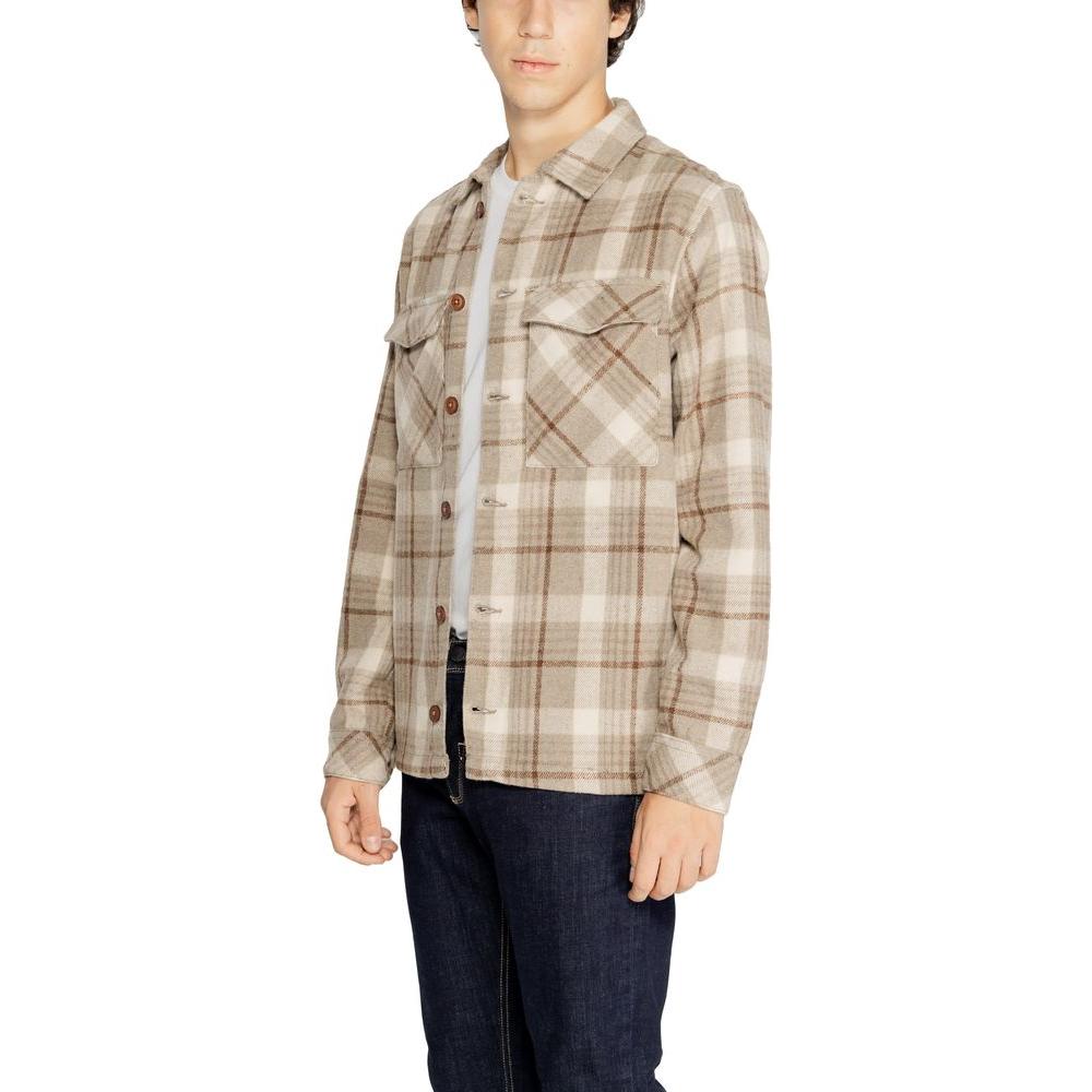Hamaki-Ho Beige Polyester Shirt Hamaki-Ho Tan