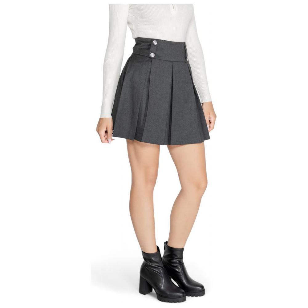 Morgan De Toi Gray Polyester Skirt Morgan De Toi Light Gray