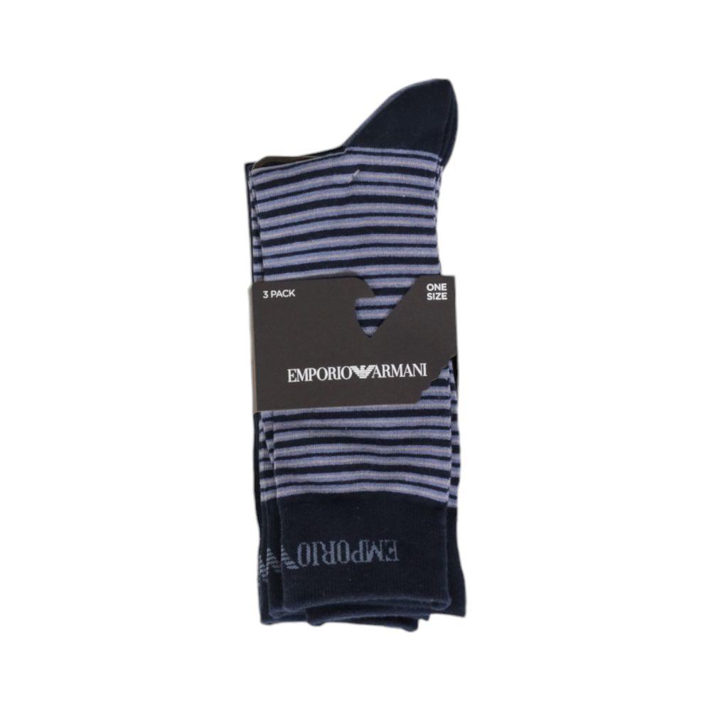 Emporio Armani Underwear Blue Cotton Sock Emporio Armani Underwear Dark Slate Gray