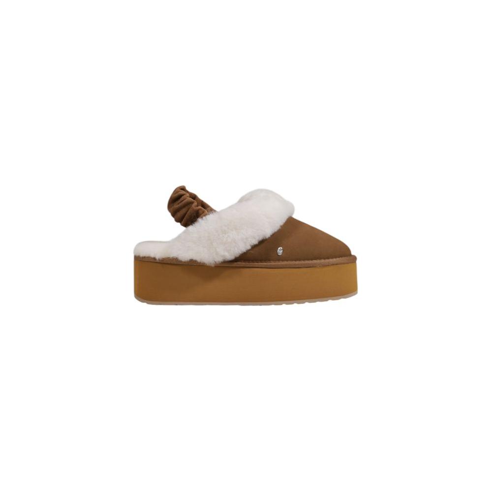 EMU Australia Beige Suede Leather Flat Shoe EMU Australia Light Gray