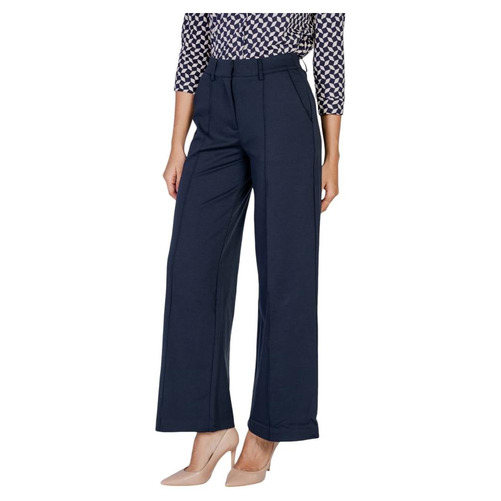 ICHI Blue Polyester Jeans & Pant ICHI Dark Slate Gray