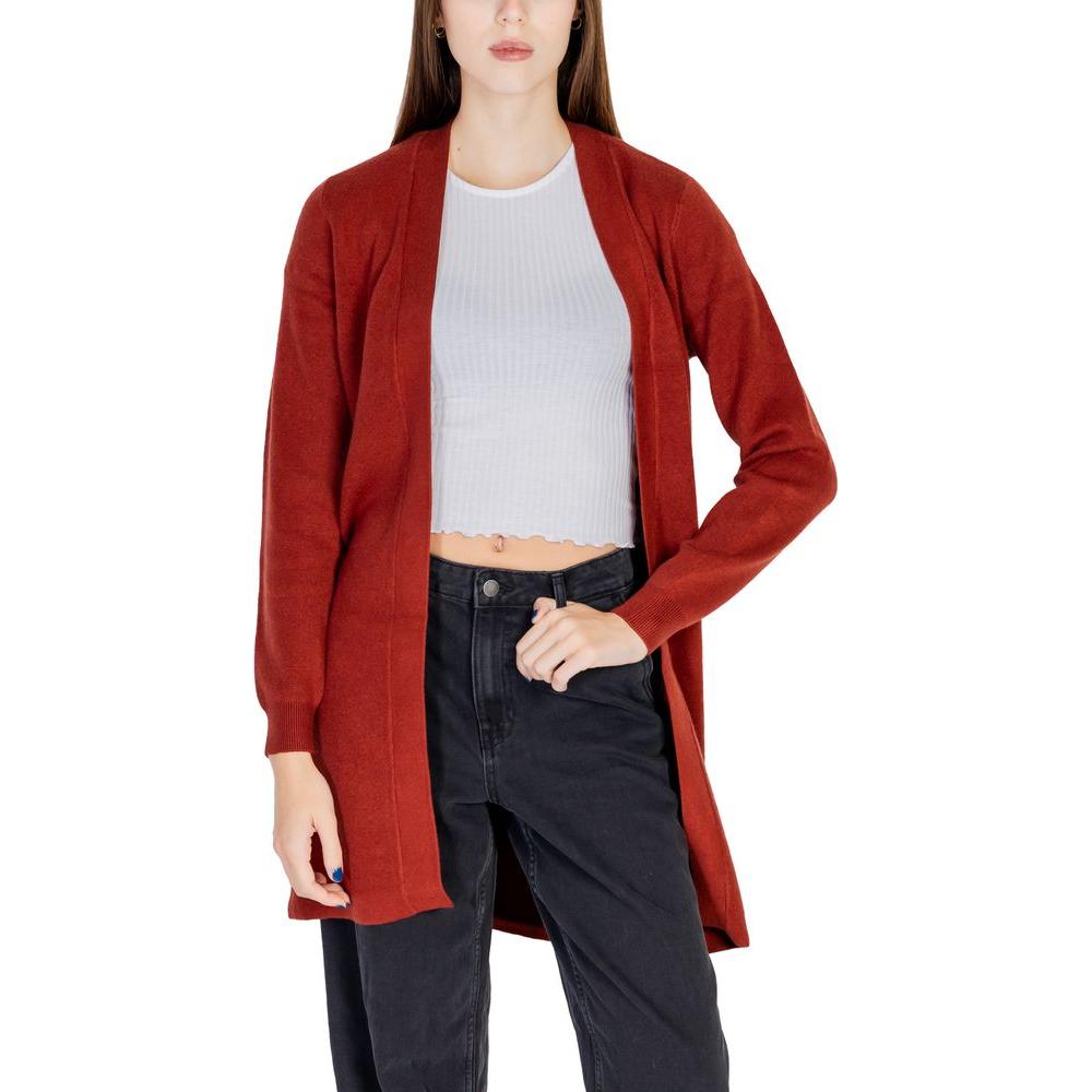 Vero Moda Red Viscose Cardigan Vero Moda Brown