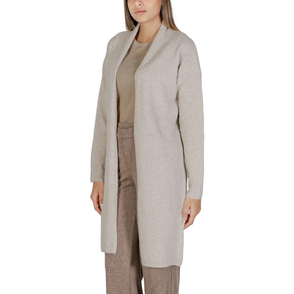 Morgan De Toi Beige Polyester Cardigan Morgan De Toi Dark Gray