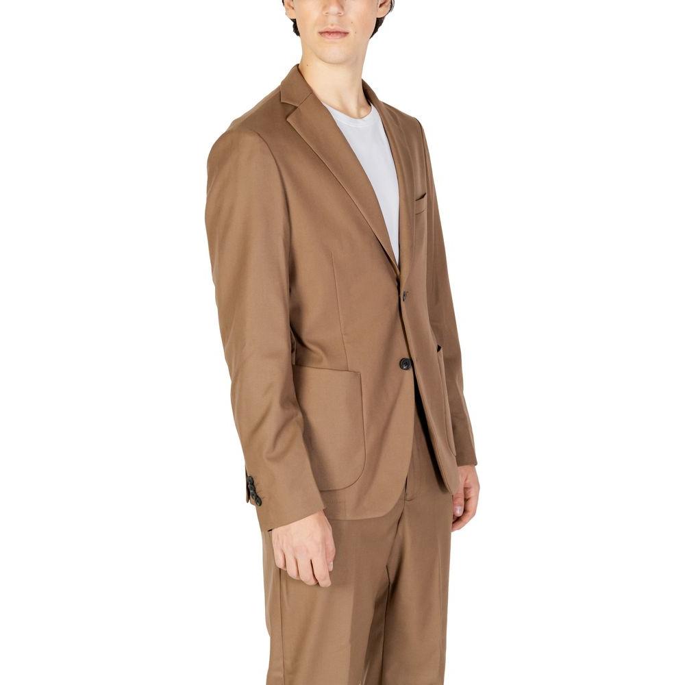 Hamaki-Ho Beige Polyester Blazer Hamaki-Ho Dim Gray