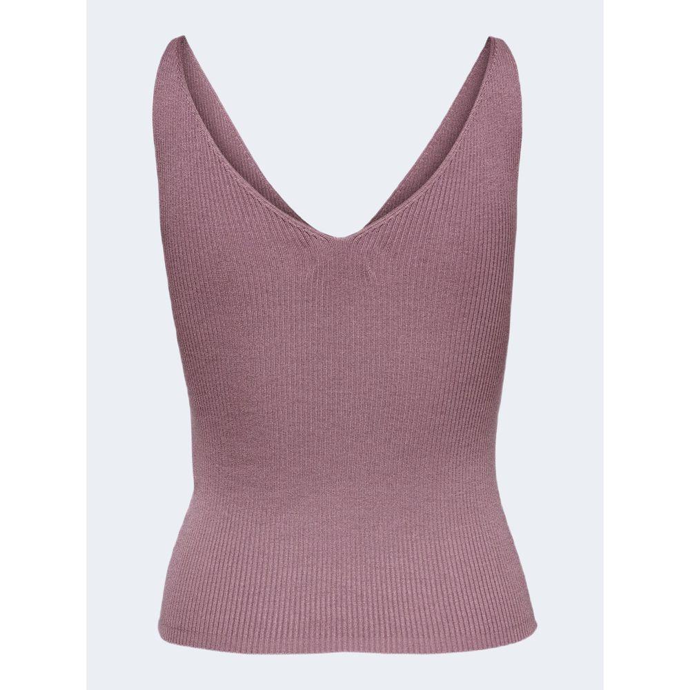 Jacqueline De Yong Purple Viscose Tops & T-Shirt Jacqueline De Yong Light Gray