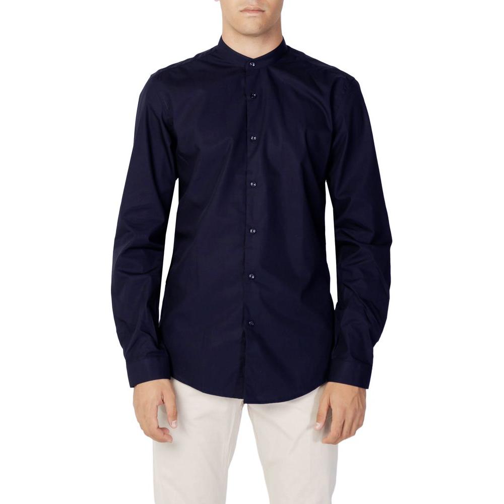 Antony Morato Blue Cotton Shirt Antony Morato Gray