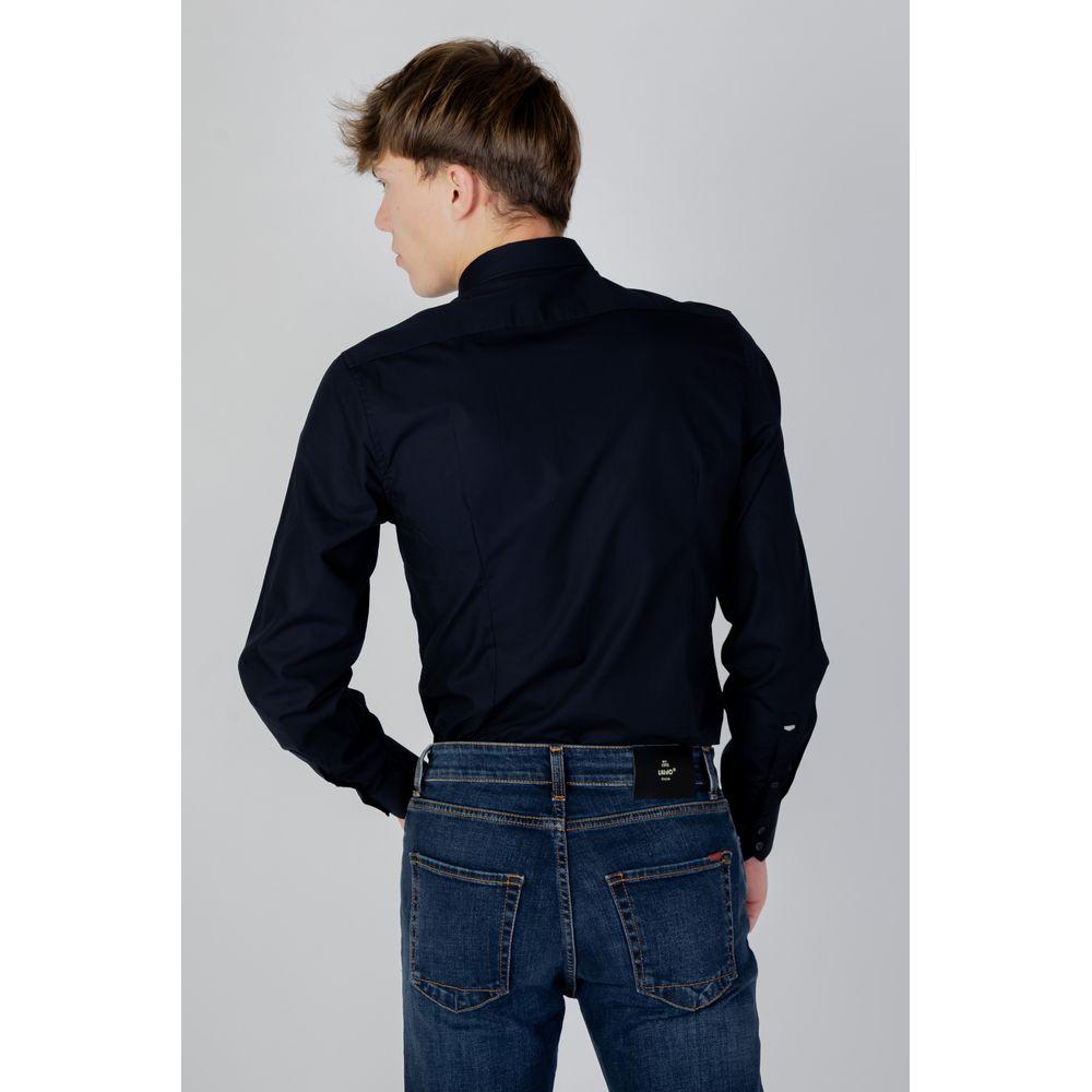 Antony Morato Blue Cotton Shirt Antony Morato Gray