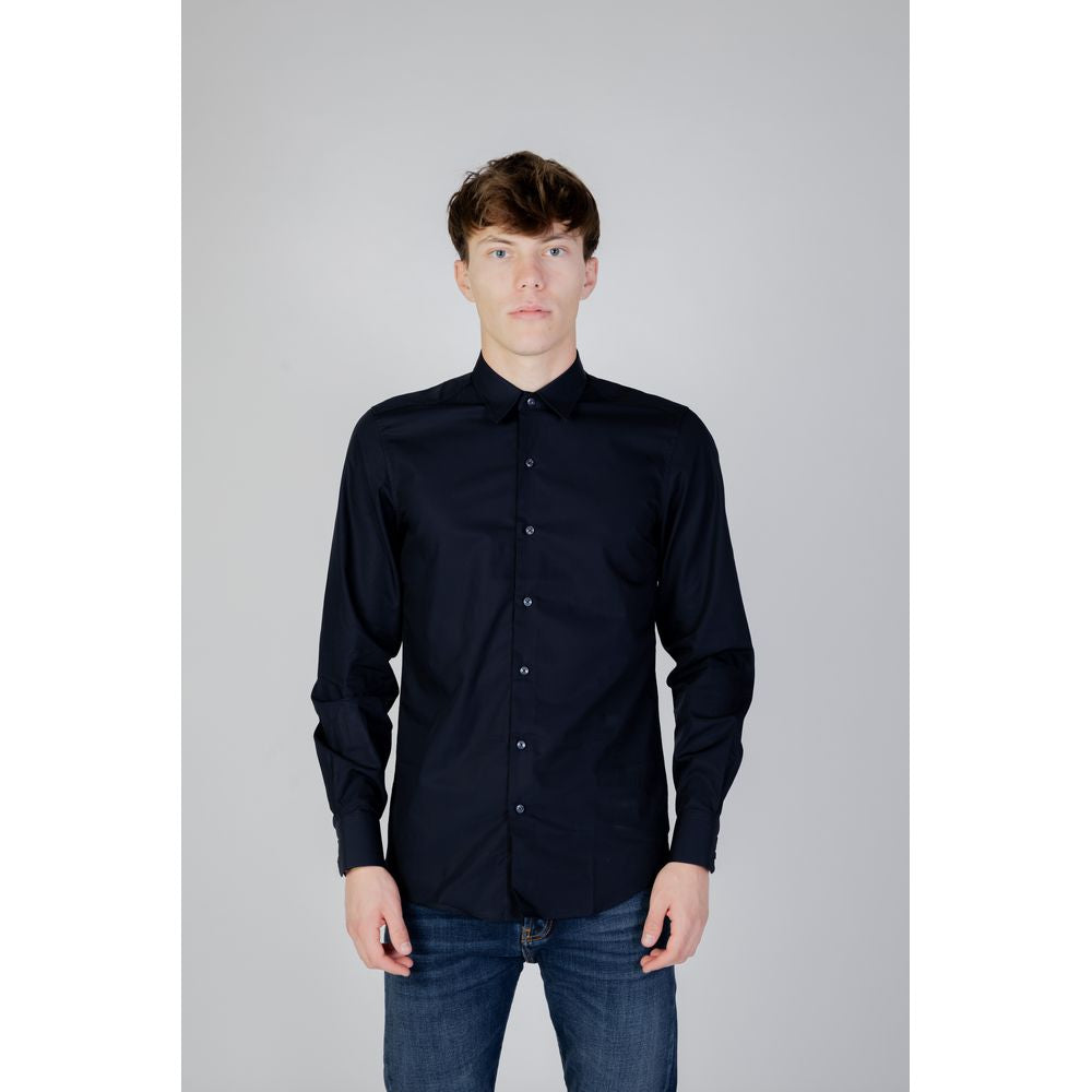 Antony Morato Blue Cotton Shirt Antony Morato Gray