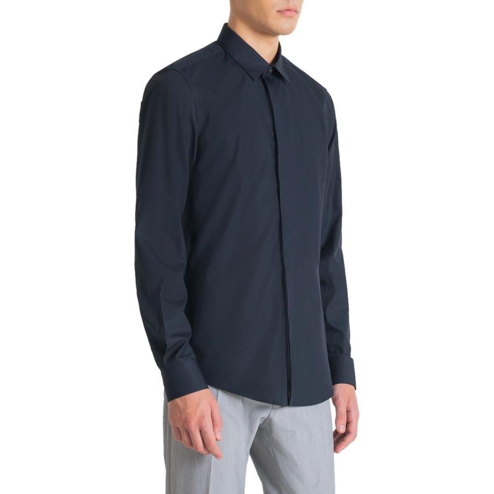 Antony Morato Blue Cotton Shirt Antony Morato Dark Slate Gray