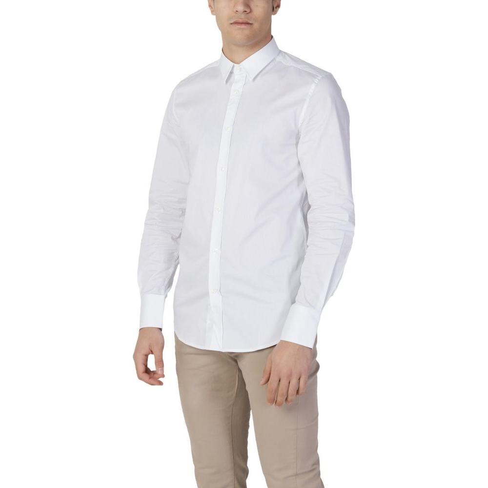 Antony Morato White Cotton Shirt Antony Morato Light Gray