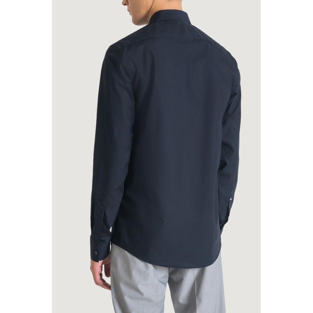 Antony Morato Blue Cotton Shirt Antony Morato Light Gray
