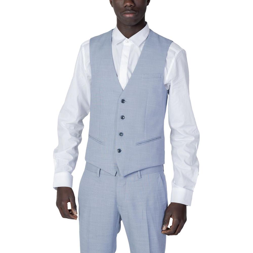 Antony Morato Blue Polyester Vest Antony Morato Gray