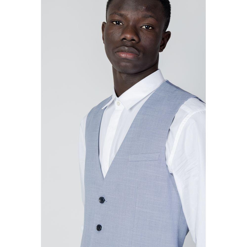 Antony Morato Blue Polyester Vest Antony Morato Light Gray