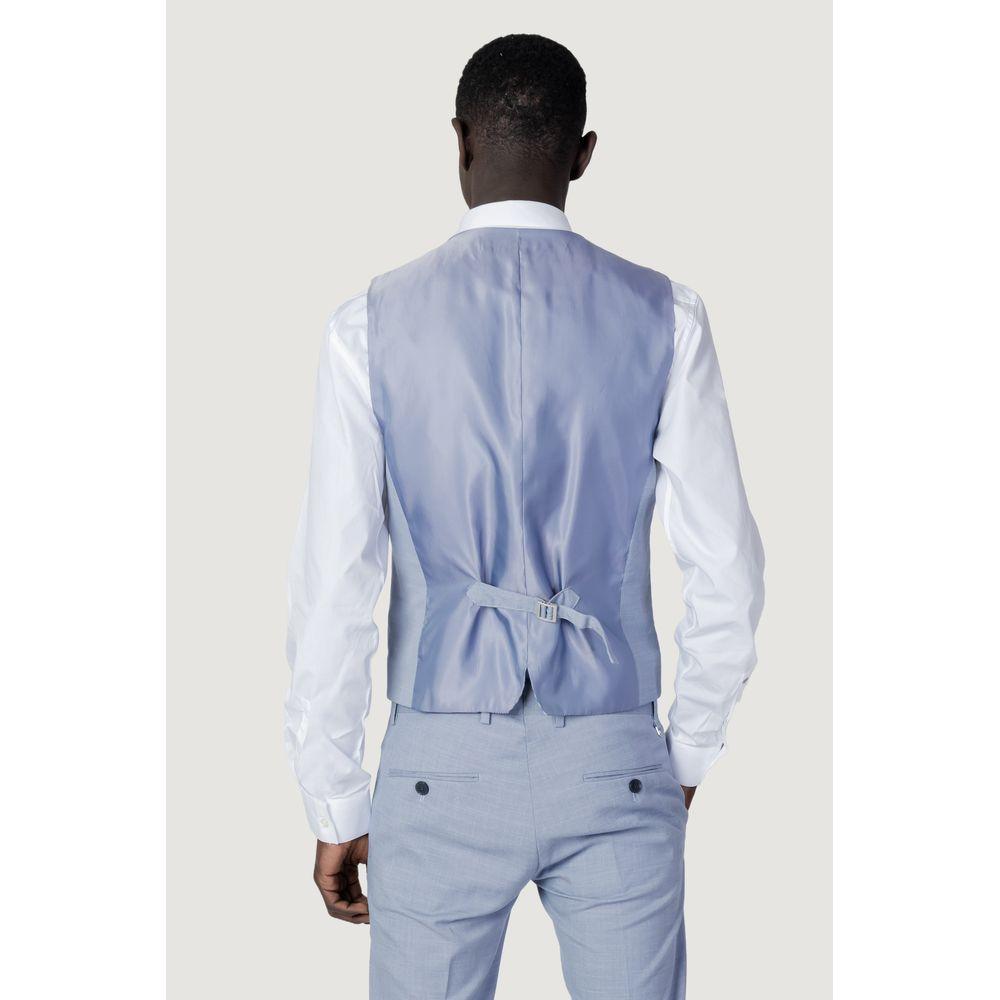 Antony Morato Blue Polyester Vest Antony Morato Light Gray