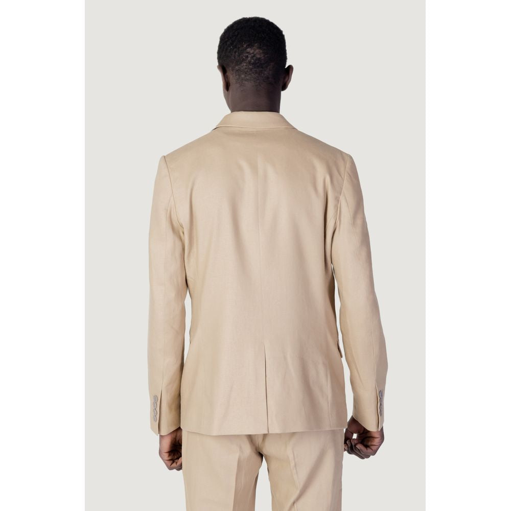 Antony Morato Beige Linen Suit Antony Morato Light Gray
