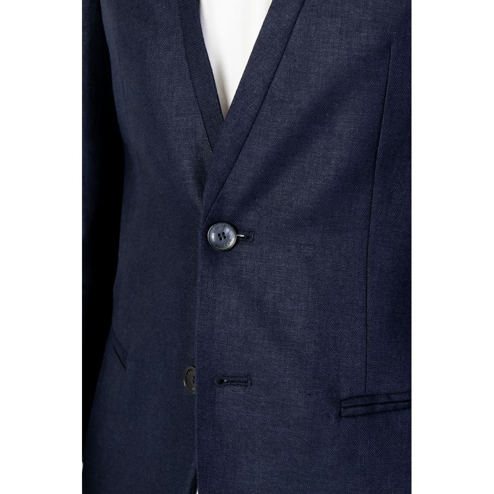 Antony Morato Blue Linen Blazer Antony Morato Dark Slate Gray
