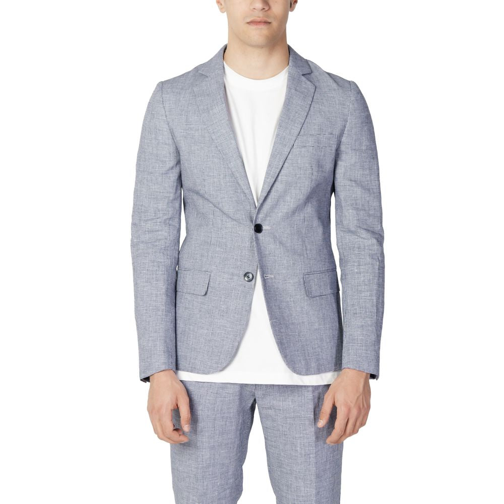Antony Morato Blue Linen Suit Antony Morato Gray