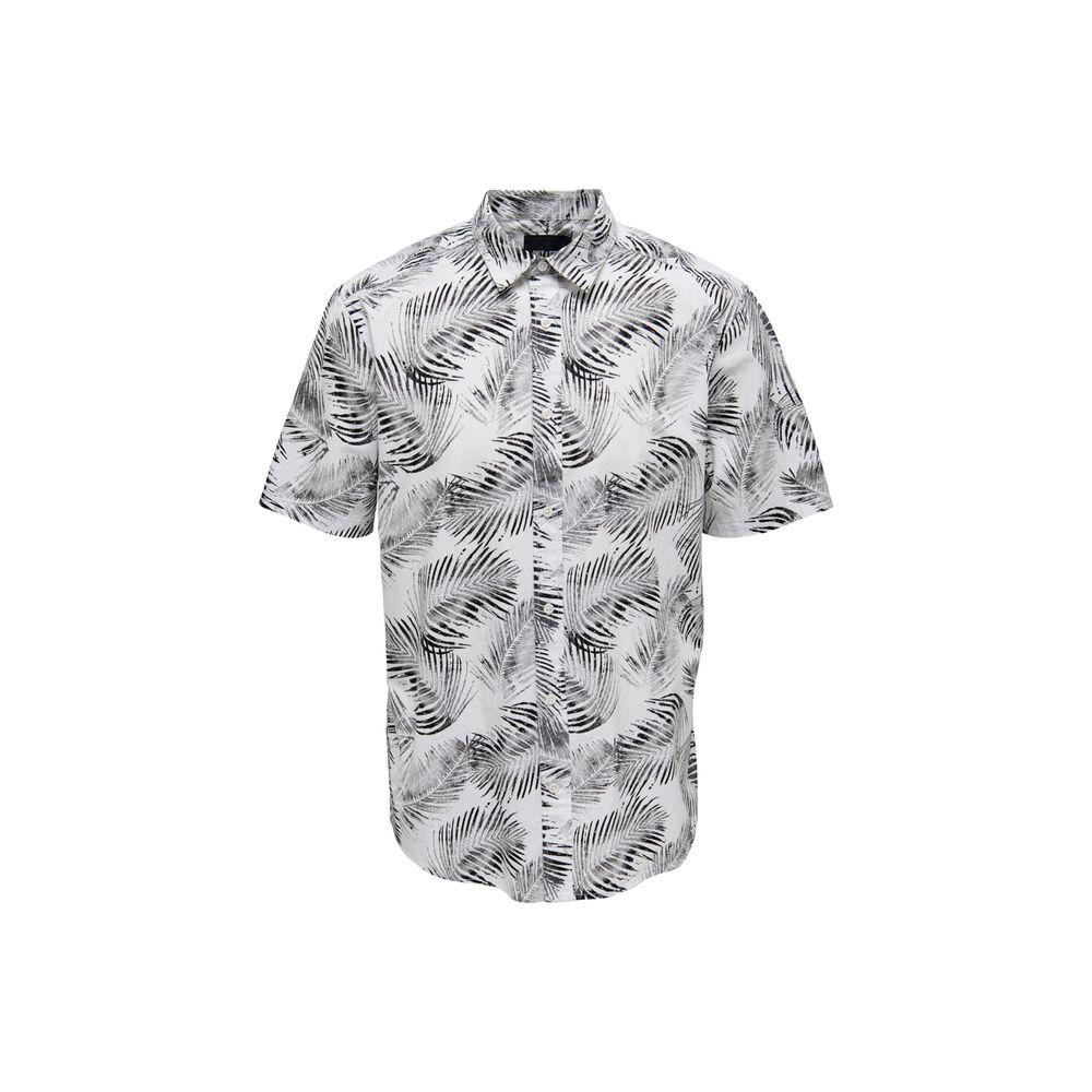 Only & Sons White Cotton Shirt Only & Sons Gray
