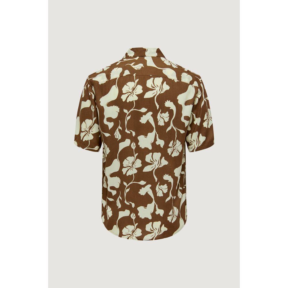 Only & Sons Brown Viscose Shirt Only & Sons Light Gray