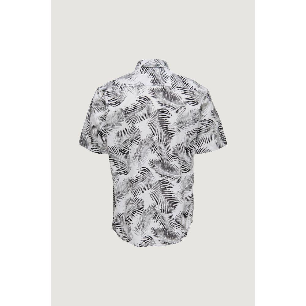 Only & Sons White Cotton Shirt Only & Sons Light Gray