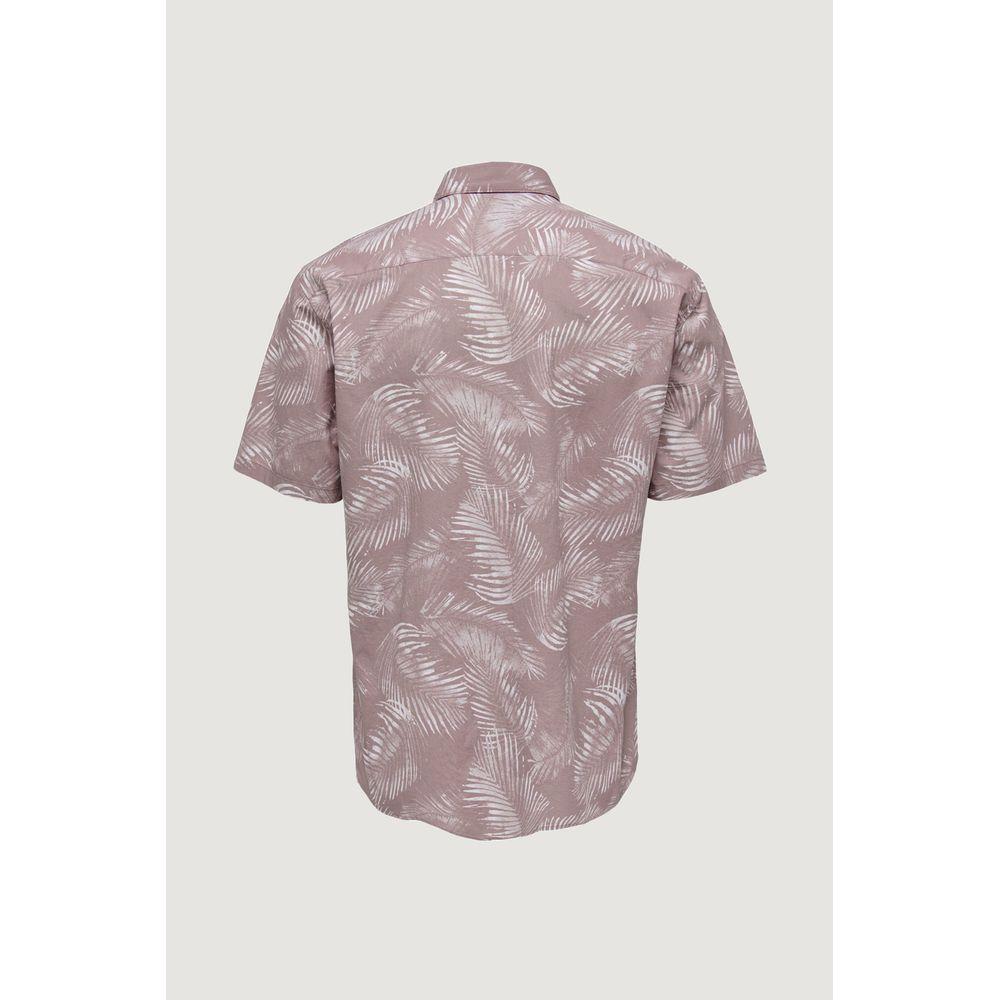Only & Sons Purple Cotton Shirt Only & Sons Light Gray