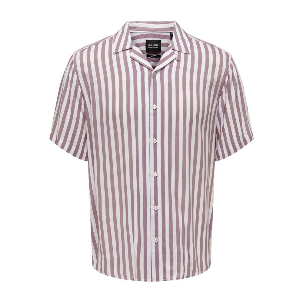 Only & Sons Purple Viscose Shirt Only & Sons Gray