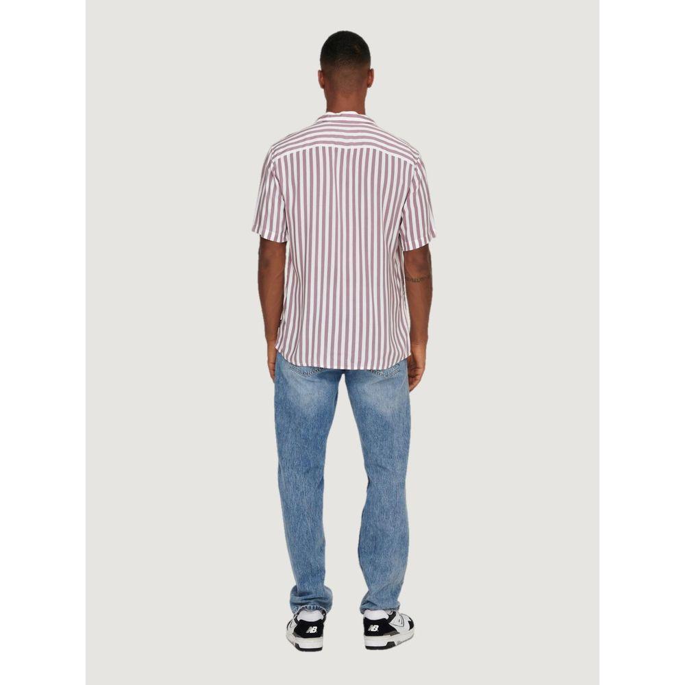 Only & Sons Purple Viscose Shirt Only & Sons Light Gray