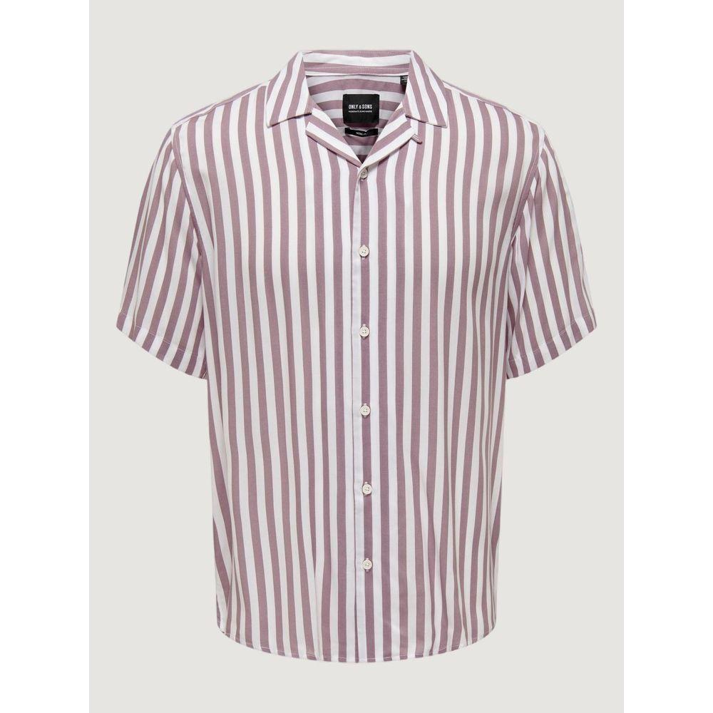 Only & Sons Purple Viscose Shirt Only & Sons Light Gray