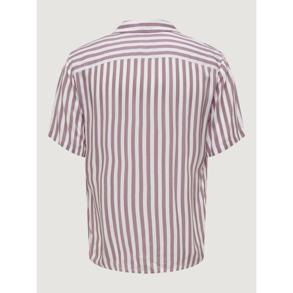 Only & Sons Purple Viscose Shirt Only & Sons Light Gray