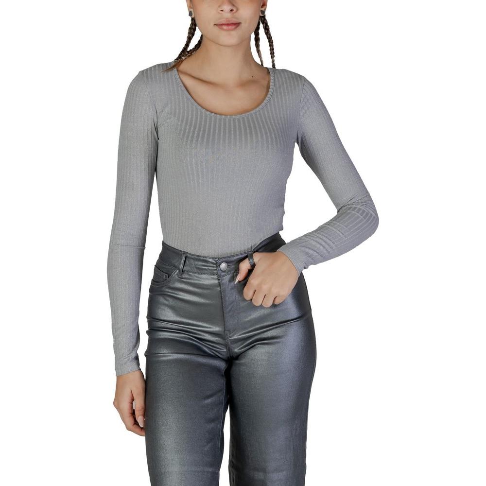 Vero Moda Silver Recycled Polyester Tops & T-Shirt Vero Moda Slate Gray