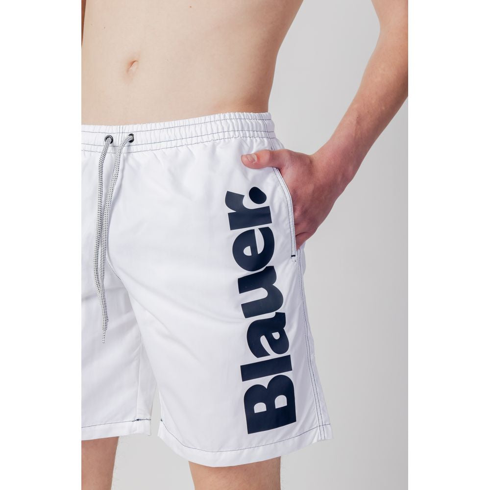 Blauer White Polyester Swimwear Blauer Light Gray