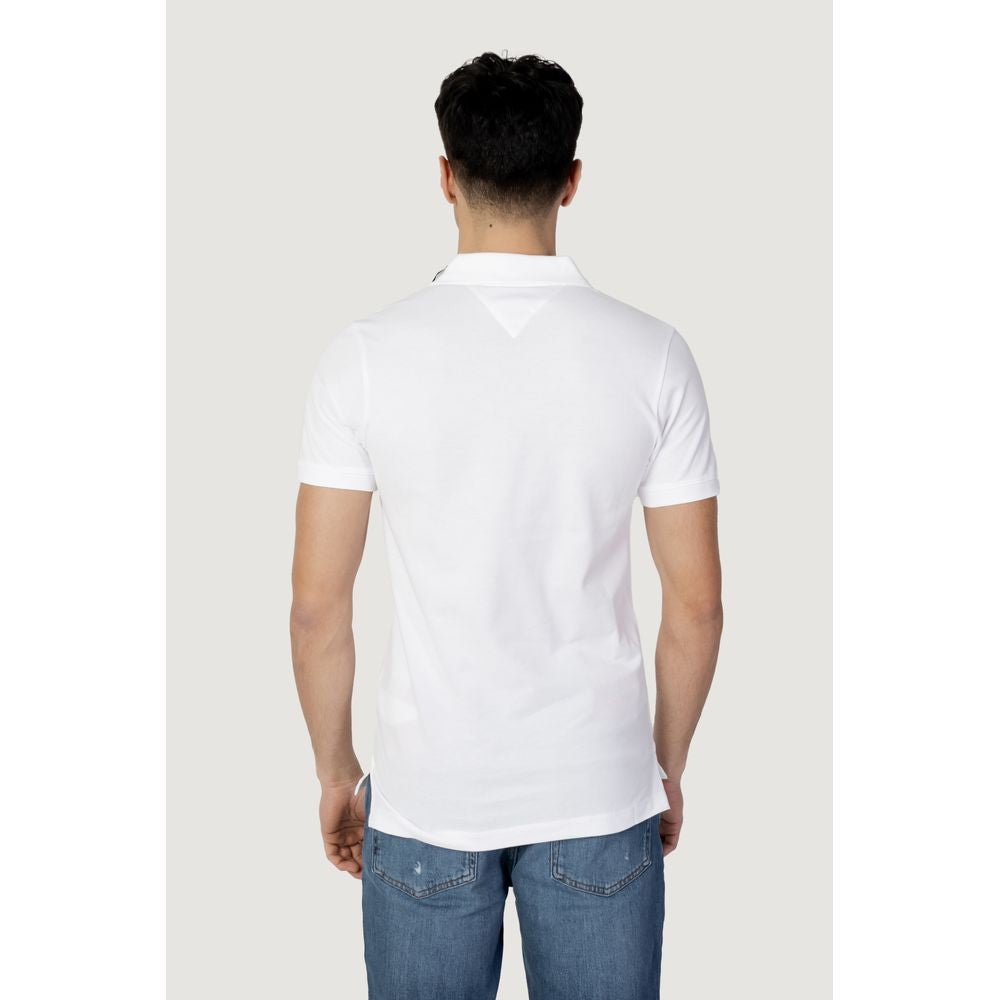 Tommy Hilfiger Jeans White Cotton Polo Shirt Tommy Hilfiger Jeans Light Gray
