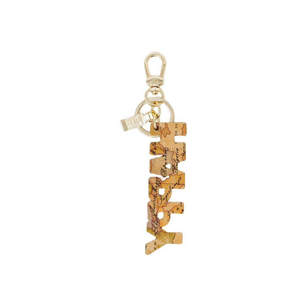 Alviero Martini Prima Classe beige polyester keychain for women, spring/summer collection with map design