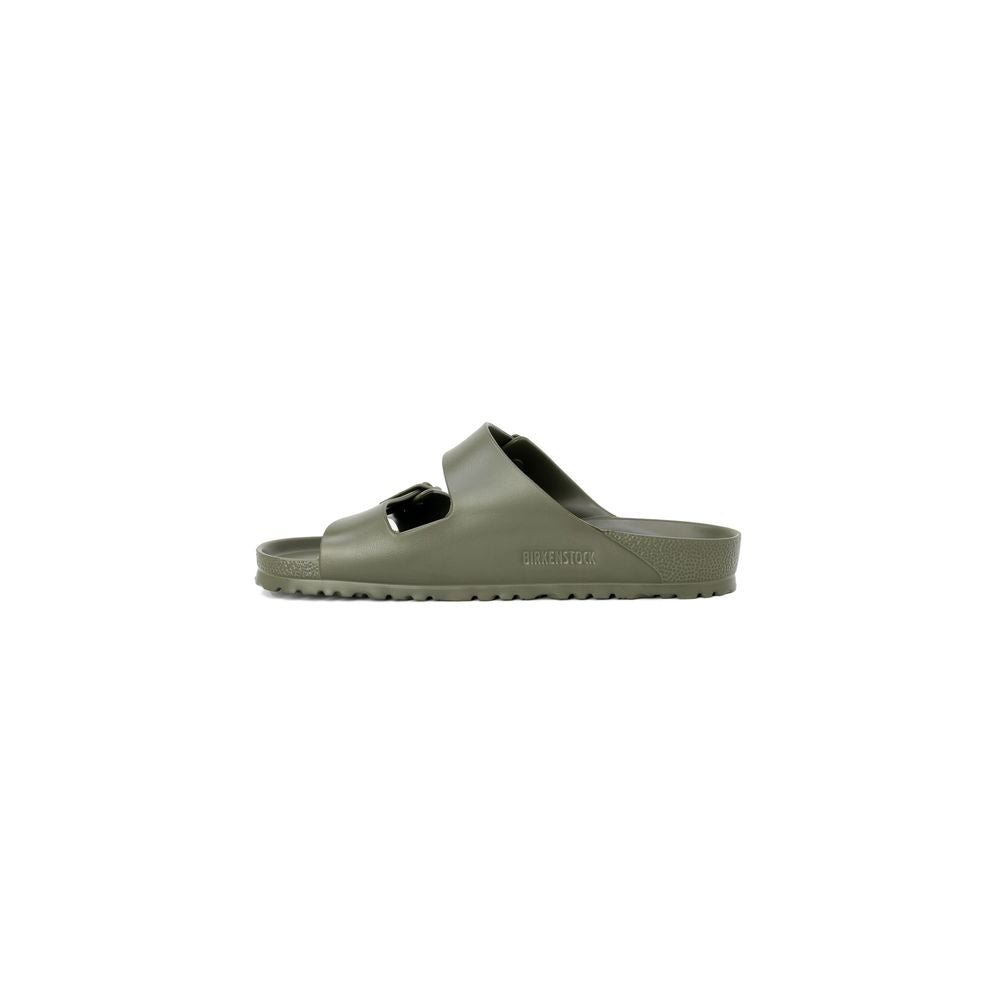 Birkenstock green EVA sandal for women, spring/summer collection, made of 100% EVA, side view on white background.